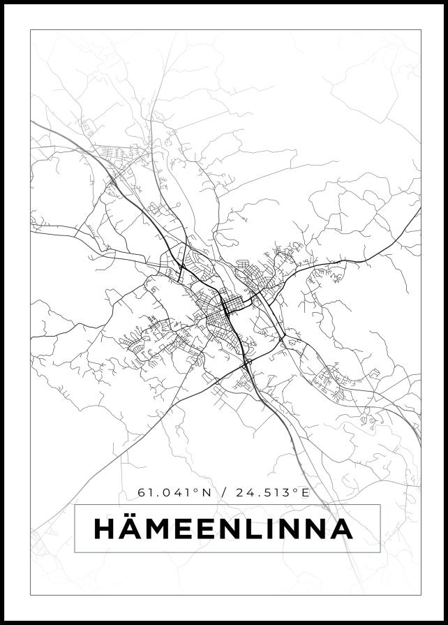 Bildverkstad Map - Hämeenlinna - White Poster