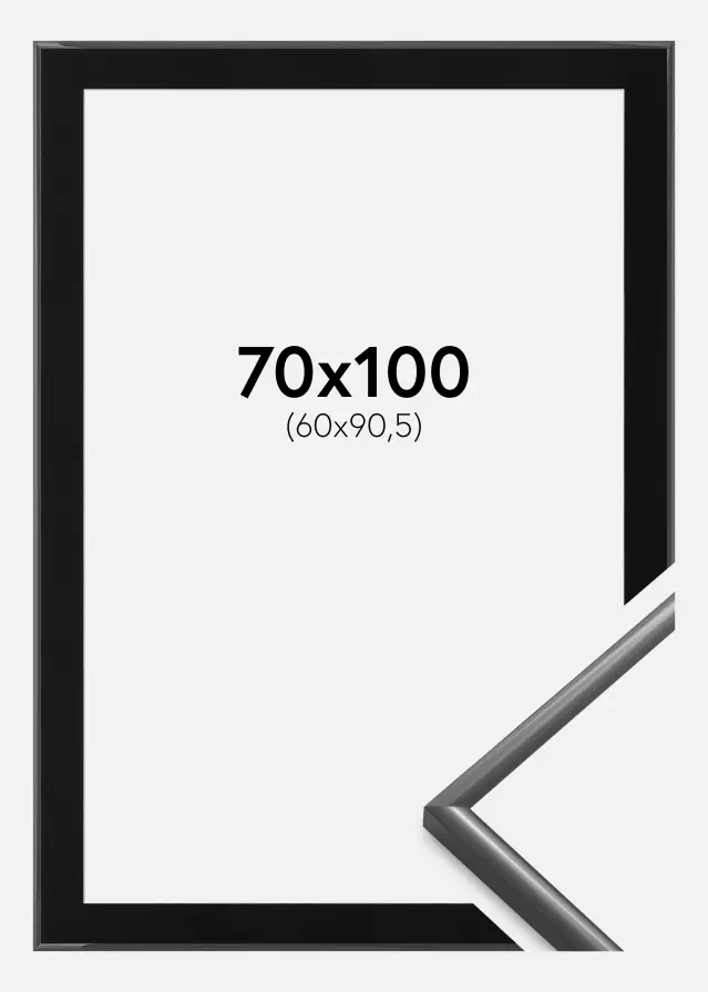 Ram med passepartou Kader New Lifestyle Donkergrijs 70x100 cm - Passe-partout Zwart 61x91,5 cm
