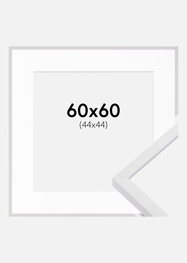 Ram med passepartou Kader E-Line Wit 60x60 cm - Passe-partout Wit 45x45 cm