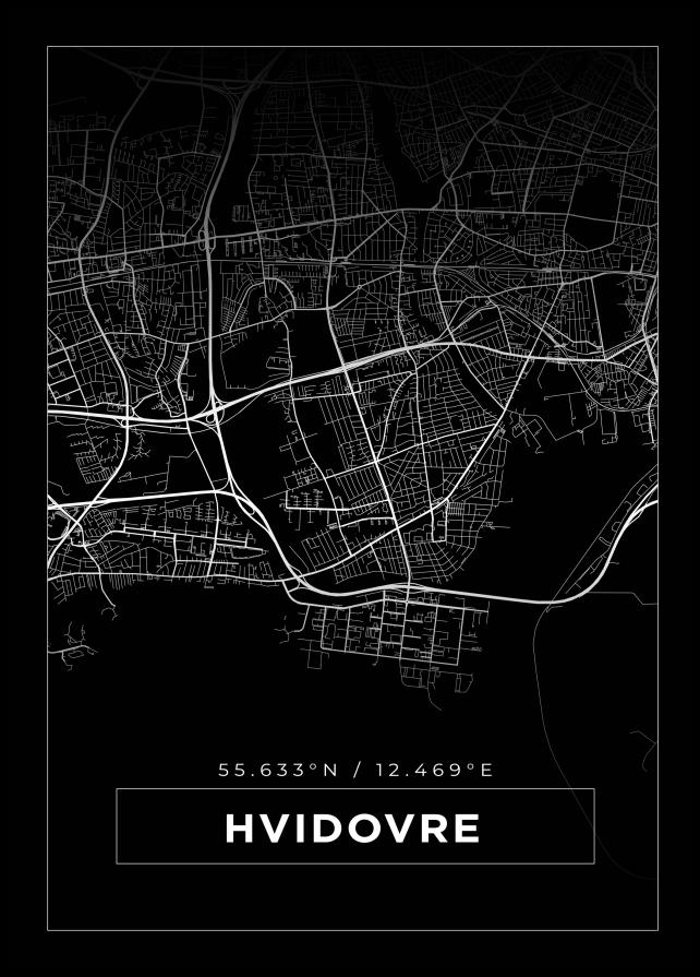 Bildverkstad Map - Hvidovre - Black Poster