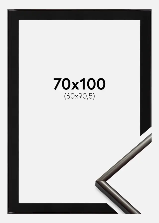 Ram med passepartou Kader New Lifestyle Espresso Brown 70x100 cm - Passe-partout Zwart 61x91,5 cm