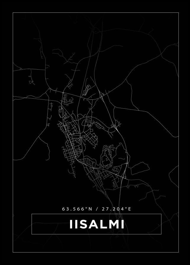 Bildverkstad Map - Iisalmi - Black Poster