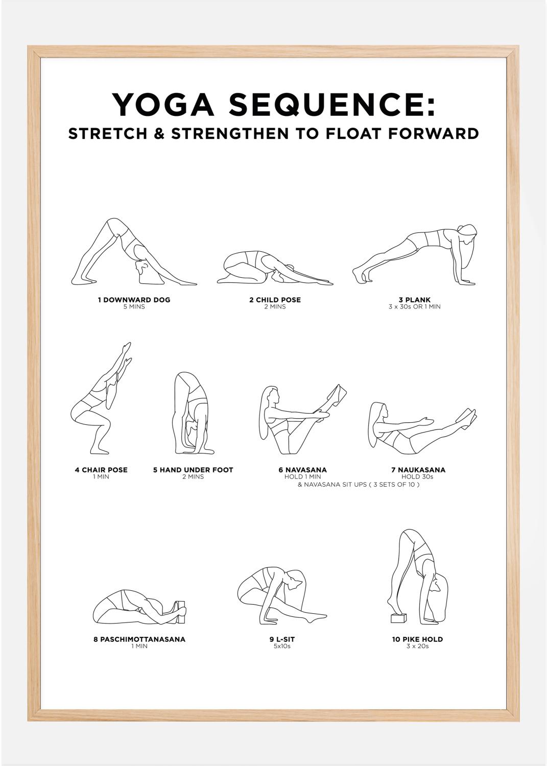 Product Image for Yoga Sequence - Stretch & Strengthen To Float Forward - White Poster (21x29.7 cm (A4))