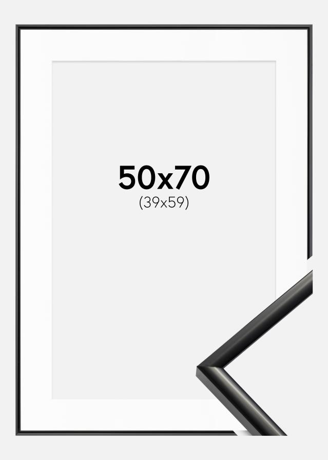 Ram med passepartou Kader New Lifestyle Zwart 50x70 cm - Passe-partout Wit 40x60 cm