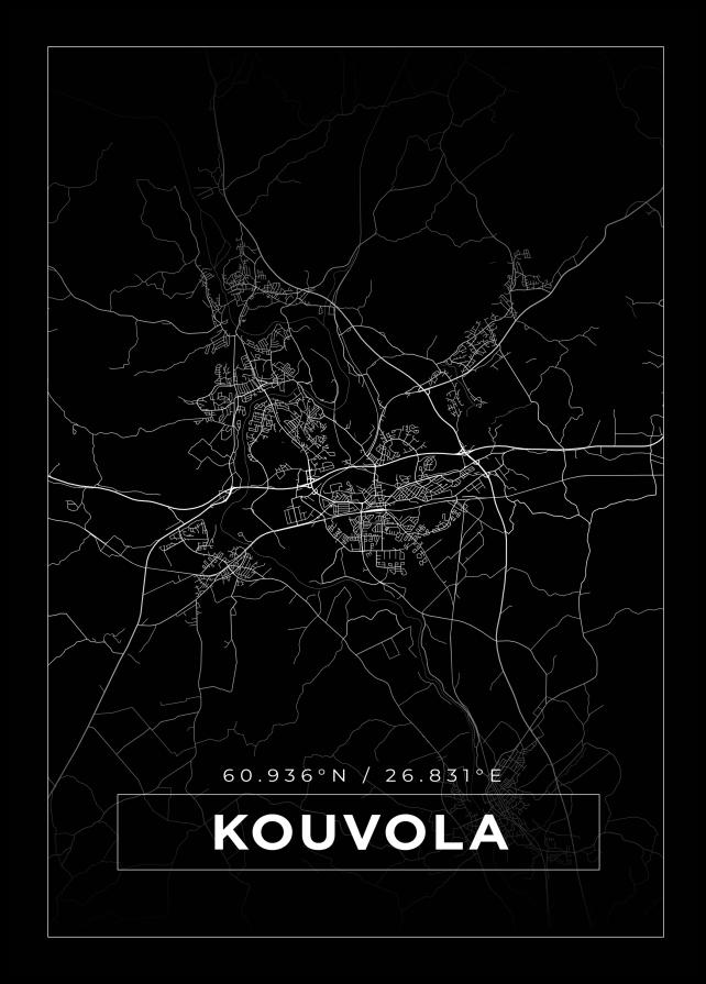 Bildverkstad Map - Kouvola - Black Poster