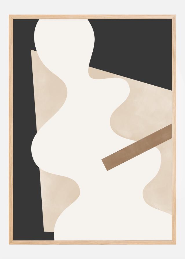 Bildverkstad Beige Graphic Curves Art Poster