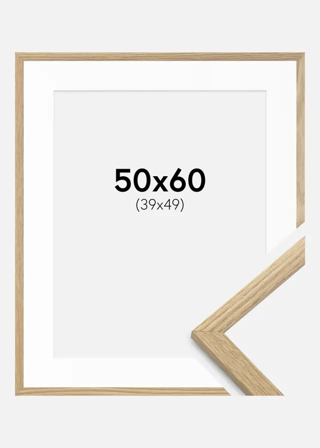 Ram med passepartou Kader Trendy Eiken 50x60 cm - Passe-partout Wit 40x50 cm