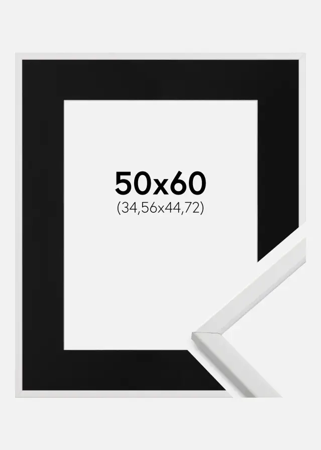 Ram med passepartou Kader Galant Wit 50x60 cm - Passe-partout Zwart 14x18 inches