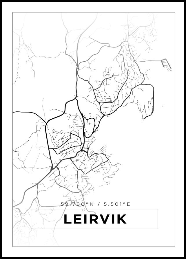 Bildverkstad Map - Leirvik - White Poster