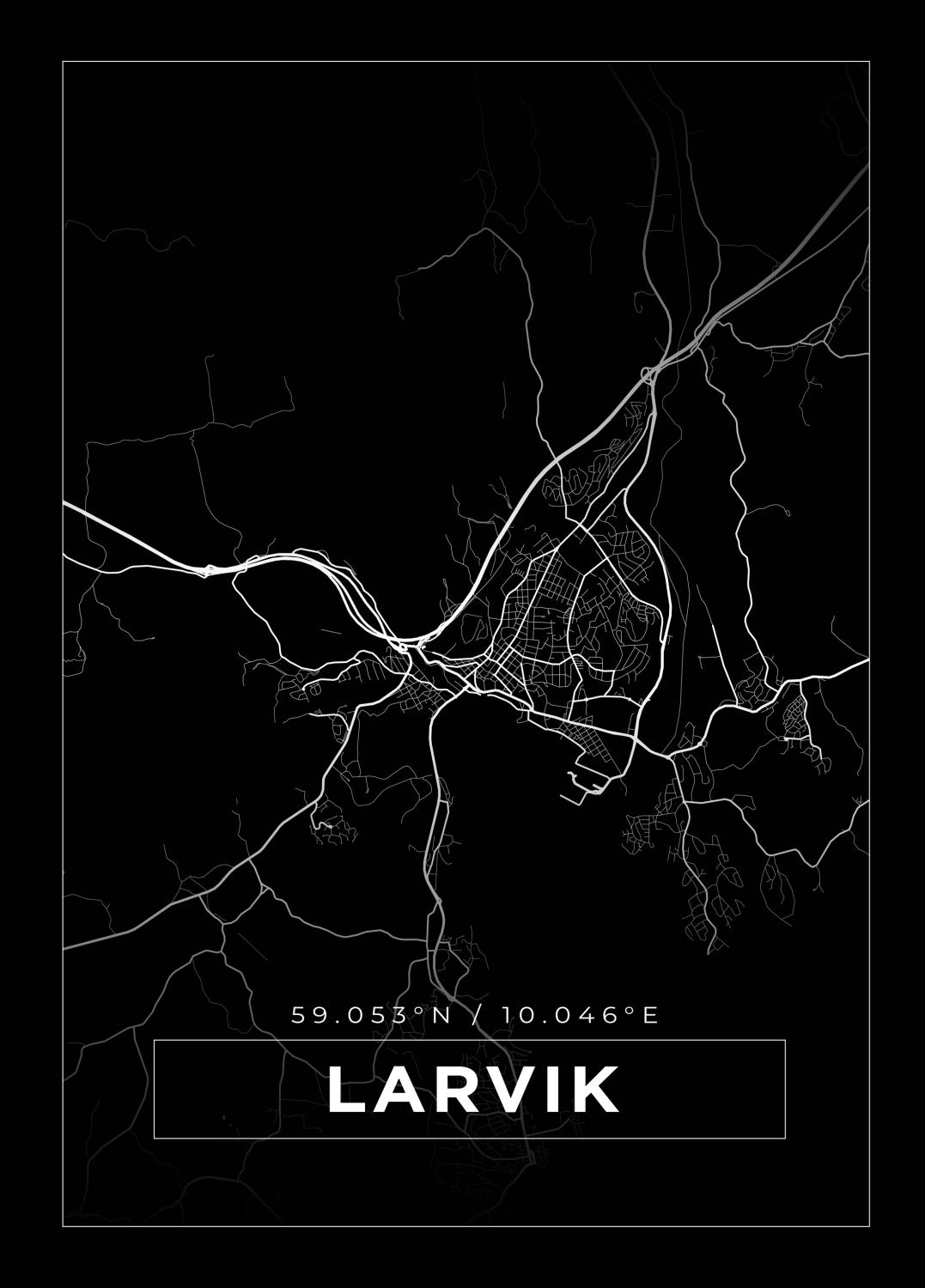 Product Image for Map - Lavrik - Black Poster (21x29,7 cm (A4))