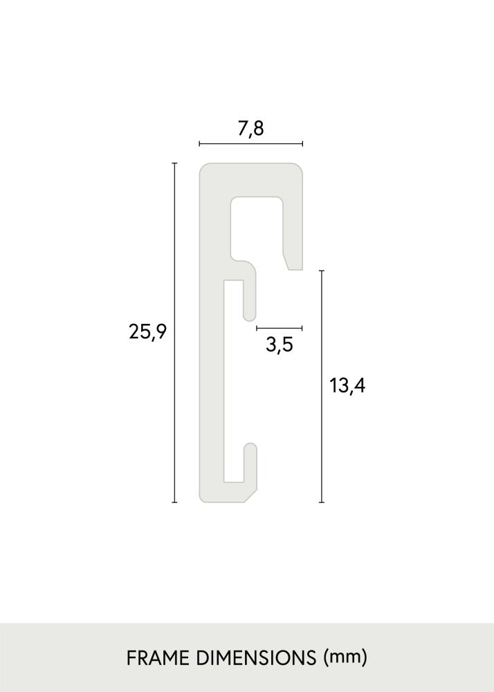 Ramverkstad Kader Nielsen Premium Ontspiegeld Glanzend Zwart 70x100 cm