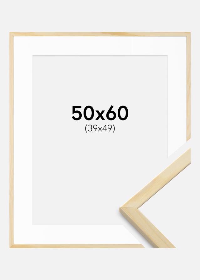 Ram med passepartou Kader Galant Grenen 50x60 cm - Passe-partout Wit 40x50 cm