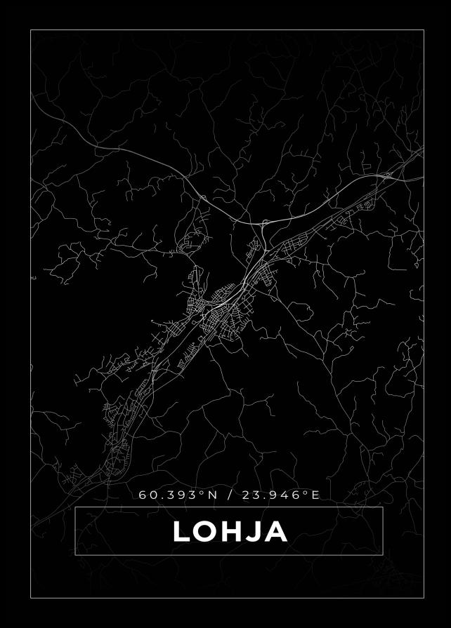 Bildverkstad Map - Lohja - Black Poster