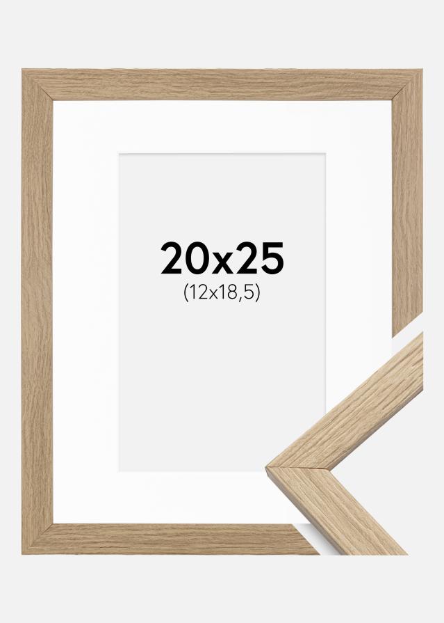 Ram med passepartou Kader Stilren Acrylglas Eiken 20x25 cm - Passe-partout Wit 13x19,5 cm