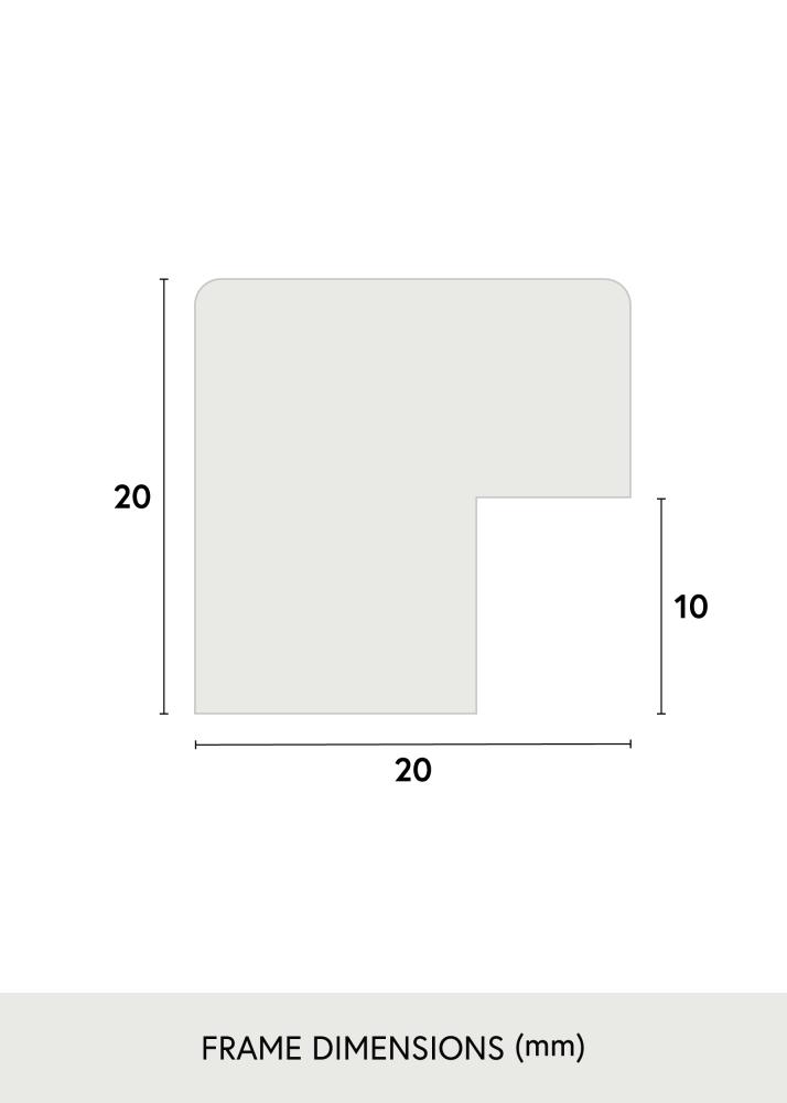 Ram med passepartou Blocky Eiken 85x115 cm - Passe-partout Wit 70x100 cm