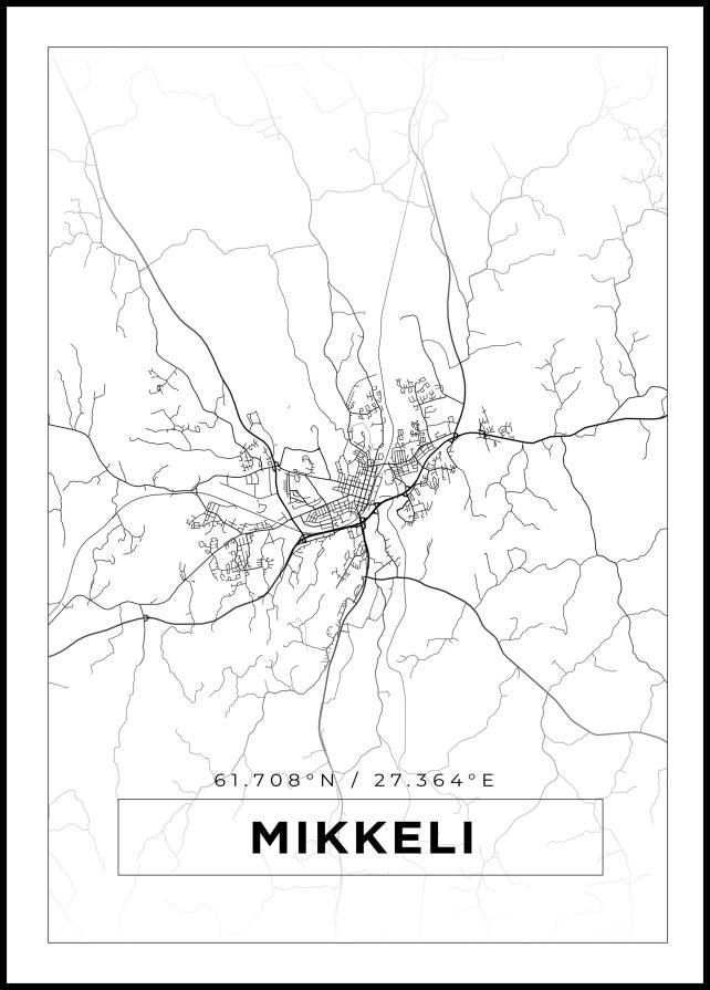 Bildverkstad Map - Mikkeli - White Poster