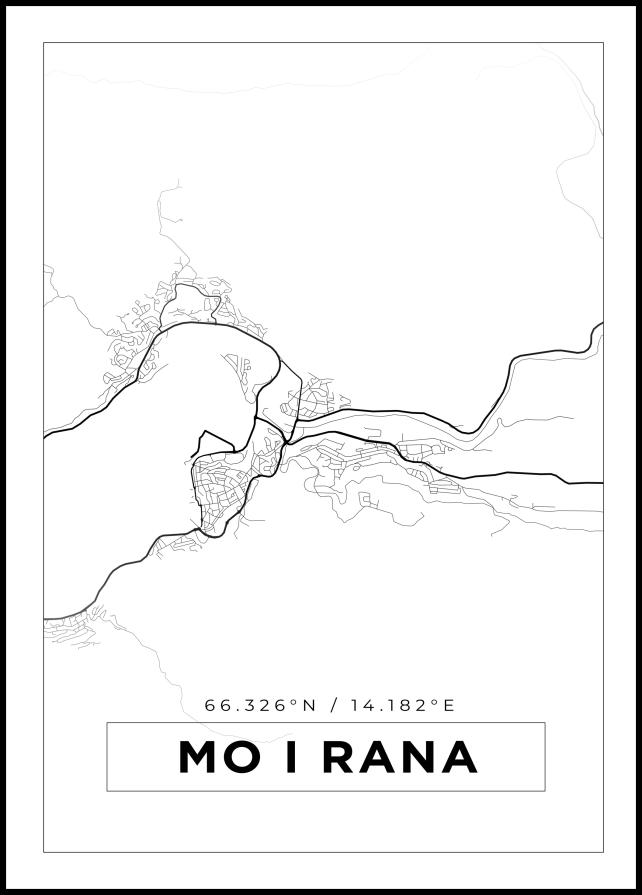 Bildverkstad Map - Mo I Rana - White Poster