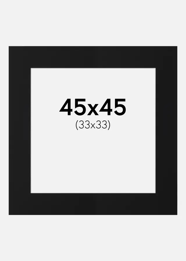 Artlink Passe-partout Zwart Standaard (Witte kern) 45x45 cm (33x33)