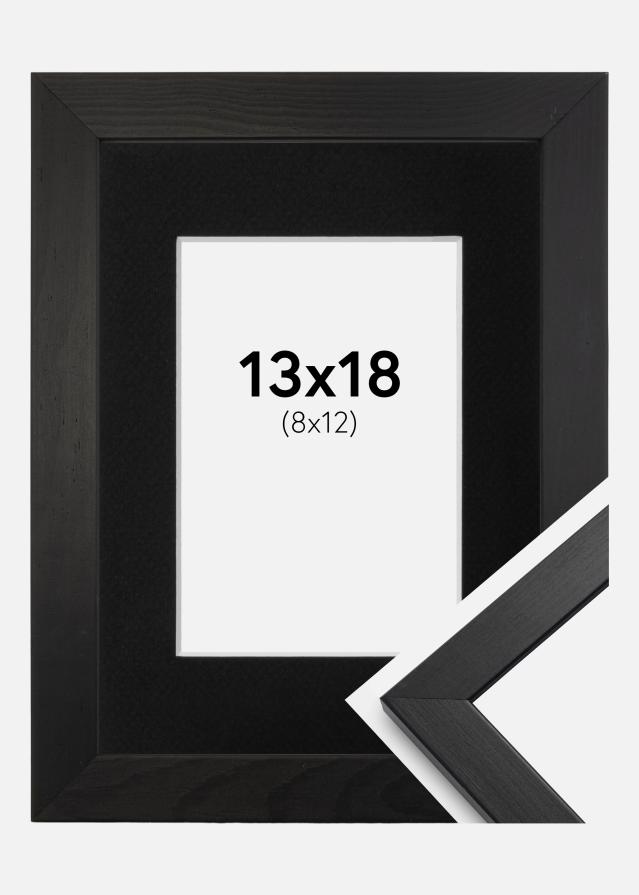 Ram med passepartou Kader Stilren Zwart 13x18 cm - Passe-partout Zwart 9x13 cm