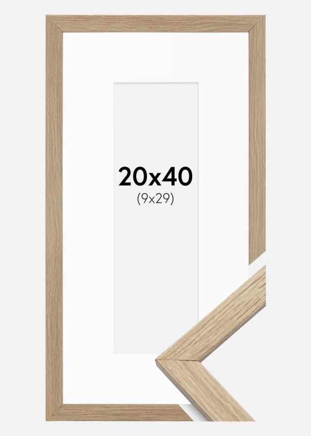 Ram med passepartou Kader Stilren Acrylglas Eiken 20x40 cm - Passe-partout Wit 10x30 cm