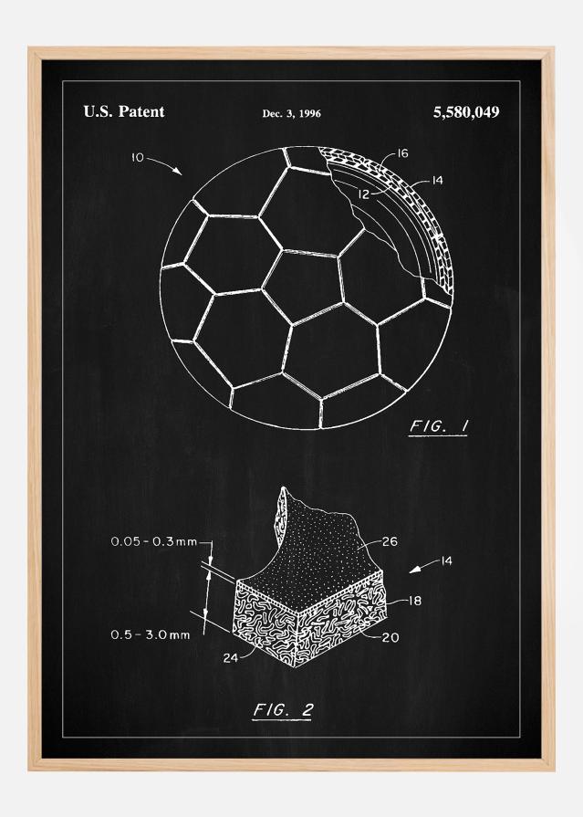 Bildverkstad Patent Print - Football - Black Poster