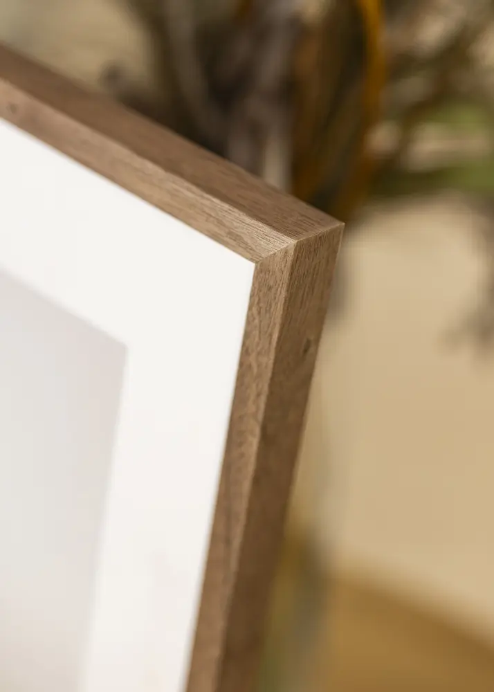 Ram med passepartou Kader Soul Walnut Veneer 50x50 cm - Passe-partout Wit 40x40 cm