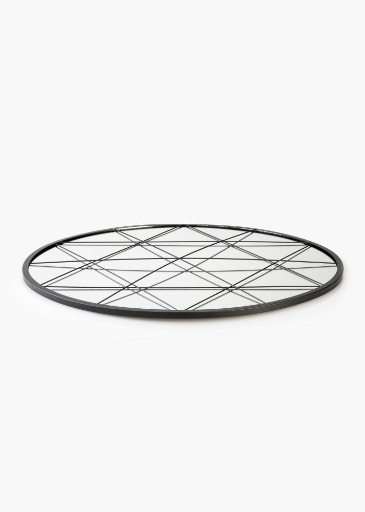 KAILA KAILA Ronde Spiegel Triangles - Zwart 55 cm Ø