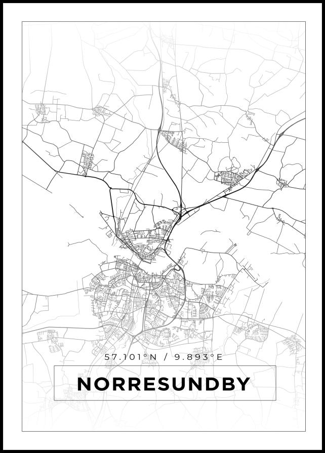 Bildverkstad Map - Norresundby - White Poster