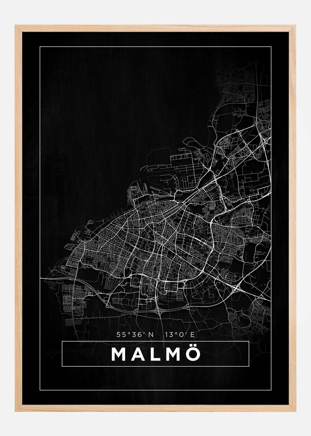 Product Image for Map - Malmö - Black Poster (30x40 cm)