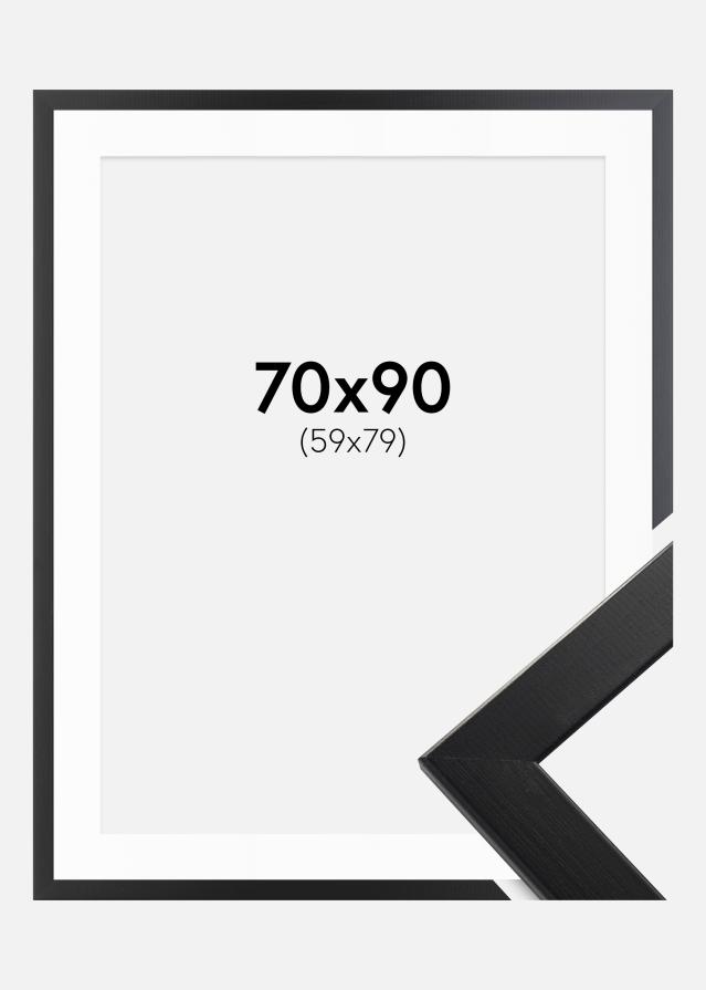 Ram med passepartou Kader Trendline Zwart 70x90 cm - Passe-partout Wit 60x80 cm