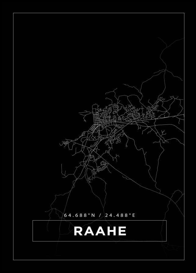 Bildverkstad Map - Raahe - Black Poster