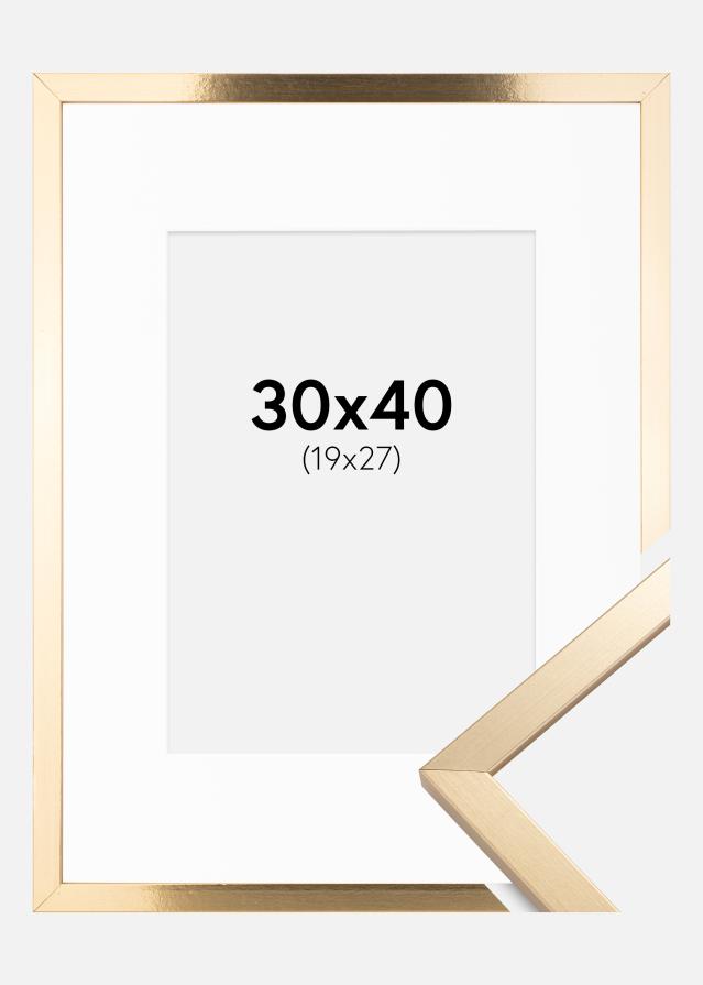 Ram med passepartou Kader Trendy Goud 30x40 cm - Passe-partout Wit 20x28 cm