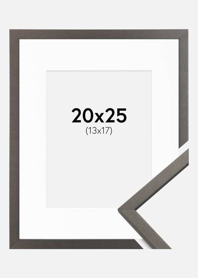 Ram med passepartou Kader Edsbyn Grafiet 20x25 cm - Passe-partout Wit 14x18 cm