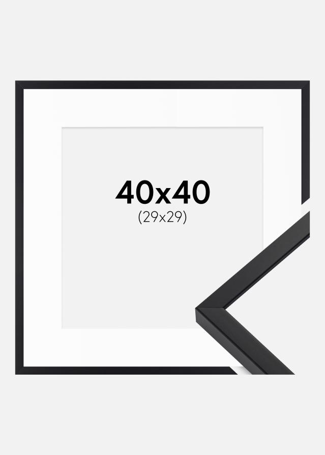 Ram med passepartou Kader E-Line Zwart 40x40 cm - Passe-partout Wit 30x30 cm