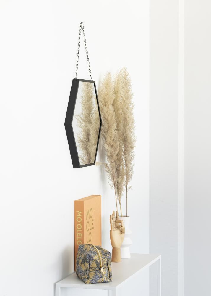 KAILA KAILA Spiegel Hex Chain - Zwart 39x45 cm