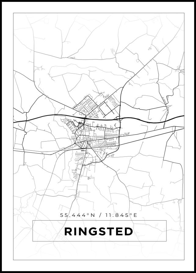 Bildverkstad Map - Ringsted - White Poster