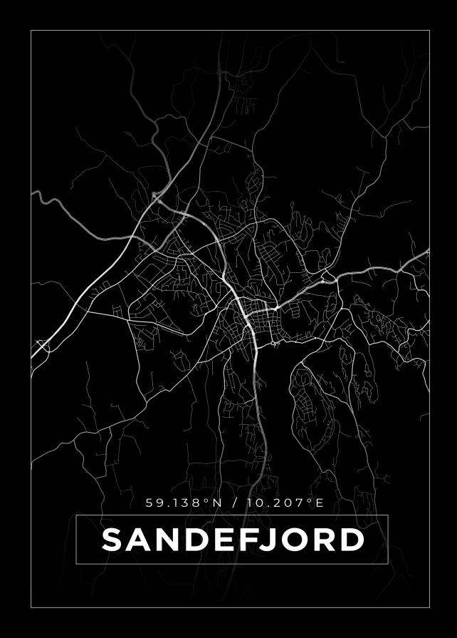 Bildverkstad Map - Sandefjord - Black Poster