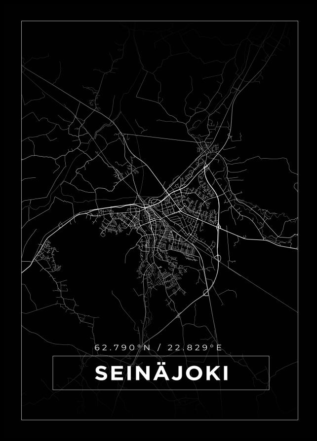 Bildverkstad Map - Seinäjoki - Black Poster