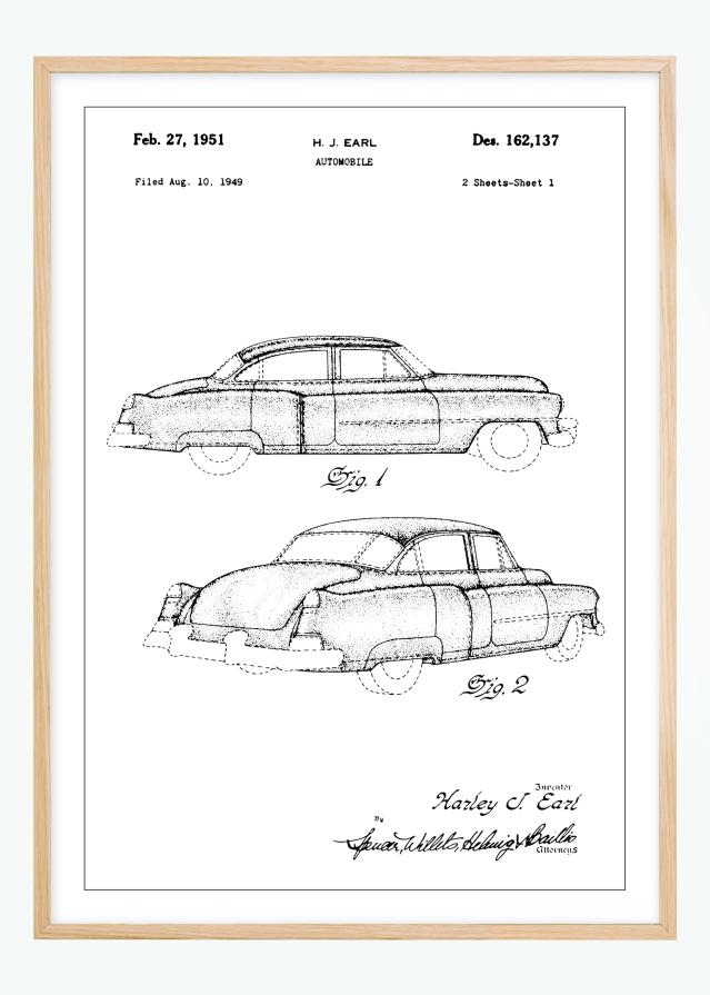 Bildverkstad Patenttekening - Cadillac I Poster