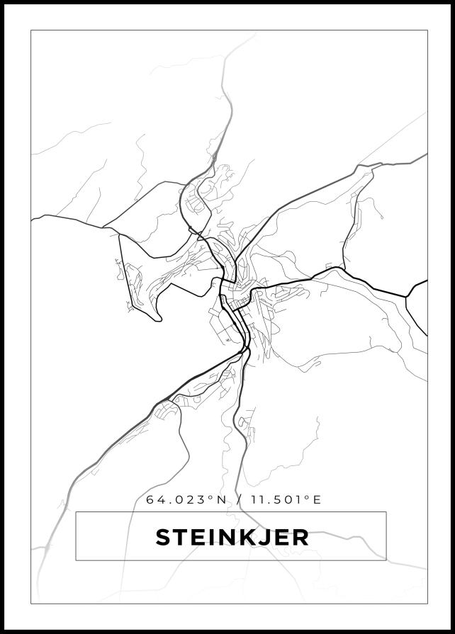 Bildverkstad Map - Steinkjer - White Poster