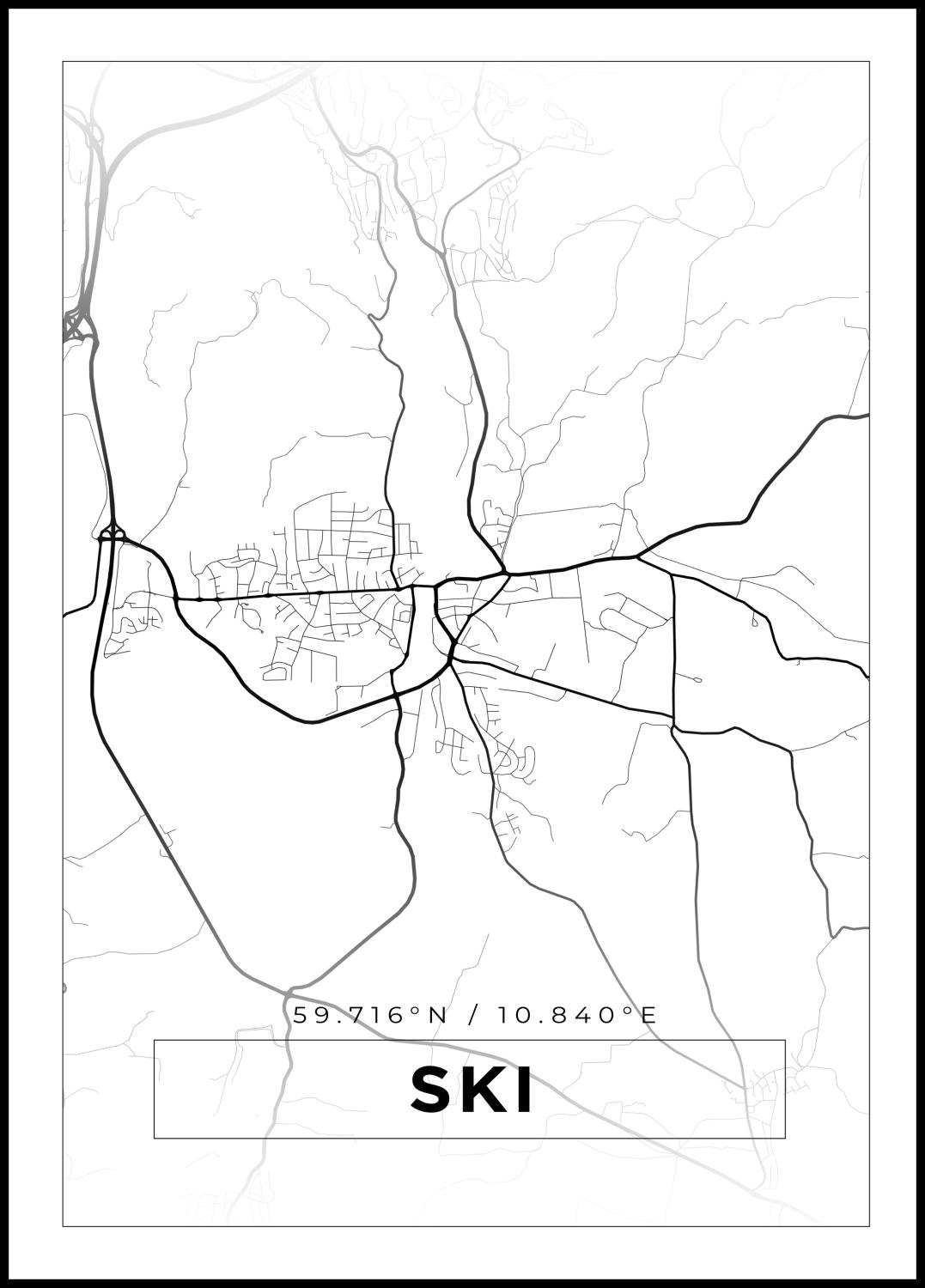 Product Image for Map - Ski - White Poster (21x29,7 cm (A4))
