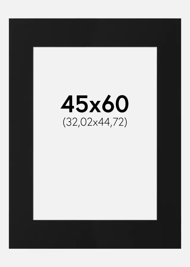 Artlink Passe-partout Zwart Standaard (Witte kern) 45x60 cm (32,02x44,72)