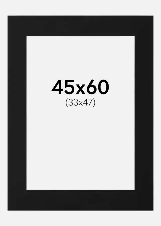 Artlink Passe-partout Zwart Standaard (Witte kern) 45x60 cm (33x47)