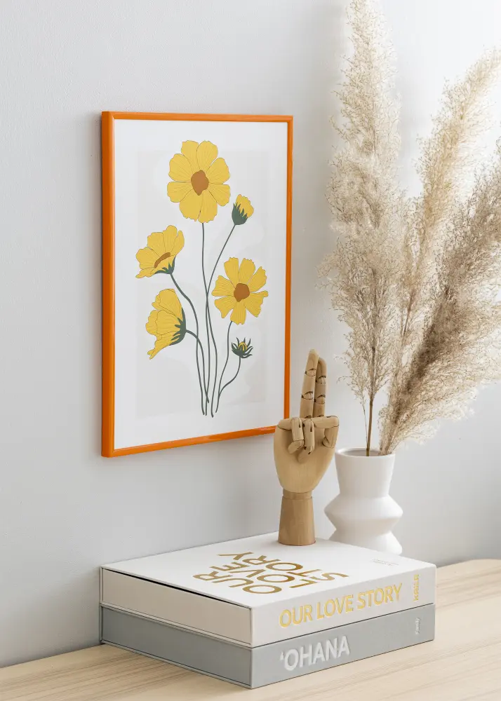 Ram med passepartou Kader New Lifestyle Licht Oranje 50x70 cm - Passe-partout Zwart 42x59,4 cm (A2)