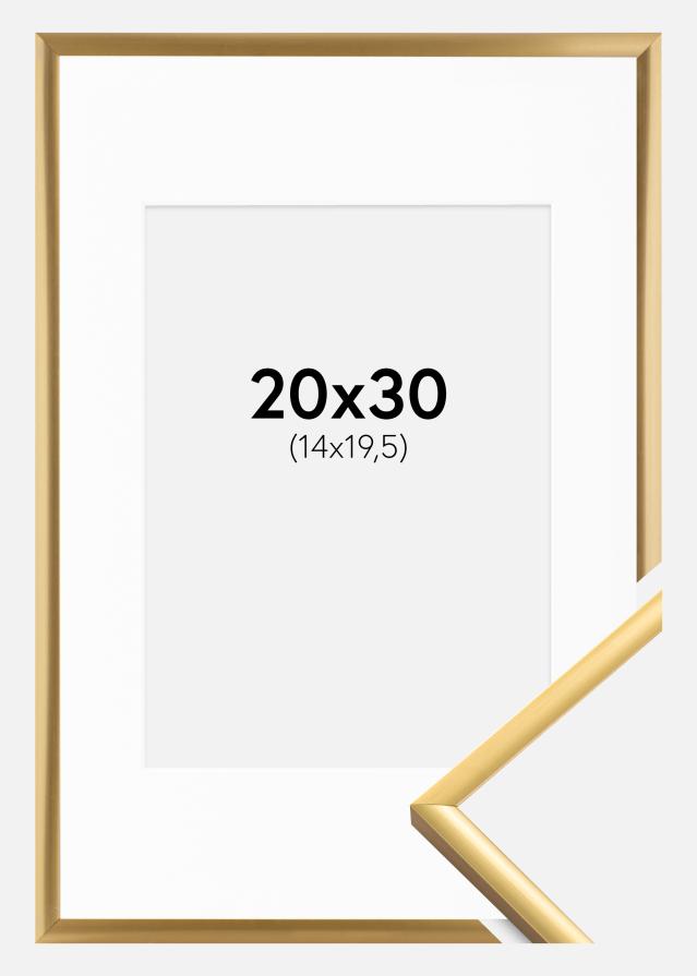 Ram med passepartou Kader New Lifestyle Shiny Gold 20x30 cm - Passe-partout Wit 15x21 cm (A5)