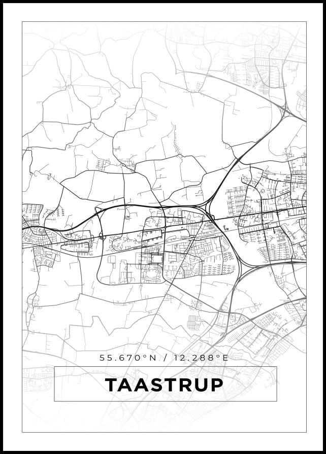 Bildverkstad Map - Taastrup - White Poster