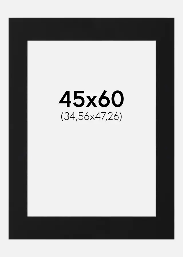 Artlink Passe-partout Zwart Standaard (Witte kern) 45x60 cm (34,56x47,26)