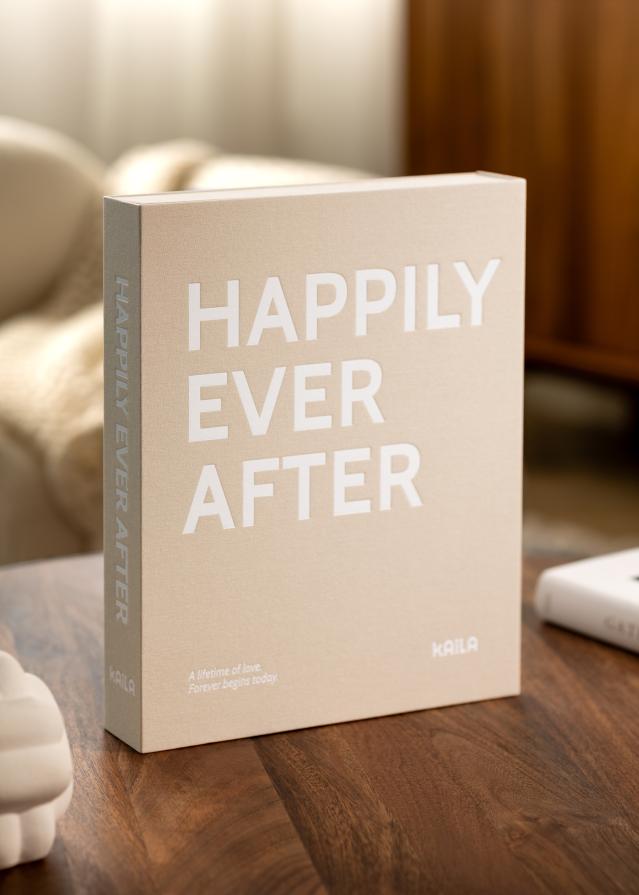 BGA KAILA HAPPILY EVER AFTER Creme - Coffee Table Photo Album (60 Zwarte zijden)