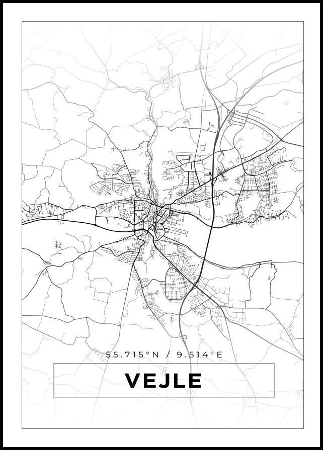 Bildverkstad Map - Vejle - White Poster