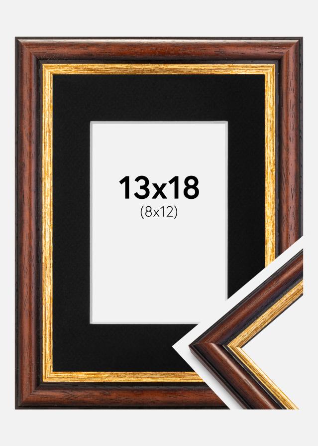 Ram med passepartou Kader Siljan Bruin 13x18 cm - Passe-partout Zwart 9x13 cm